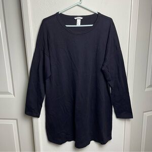 H&M Long Sleeve Sweater Dress Women’s Size Large Basic Black Casual Tunic Dress